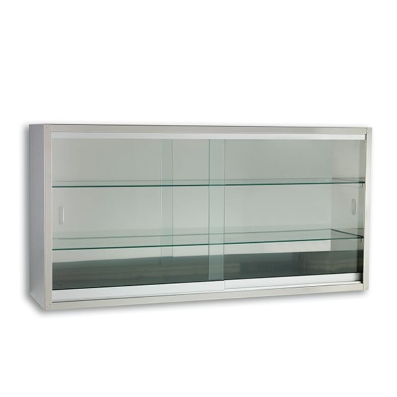 2 Sliding Glass Doors Stainless Steel Wall Storage Cabinet La