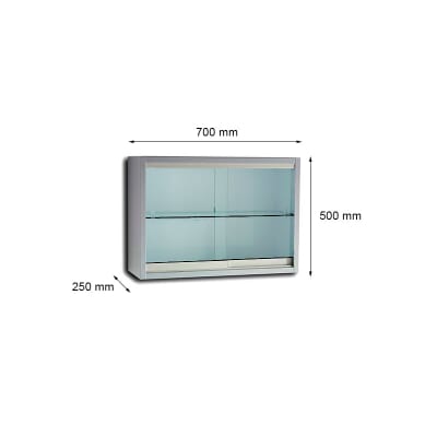 2 Sliding Glass Doors Stainless Steel Wall Storage Cabinet La