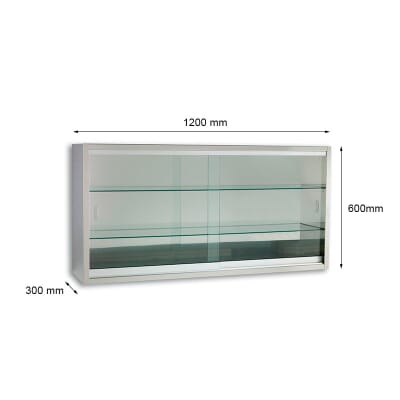2 Sliding Glass Doors Stainless Steel Wall Storage Cabinet La